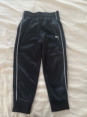 PUMA Black Sweatpants with White Piping